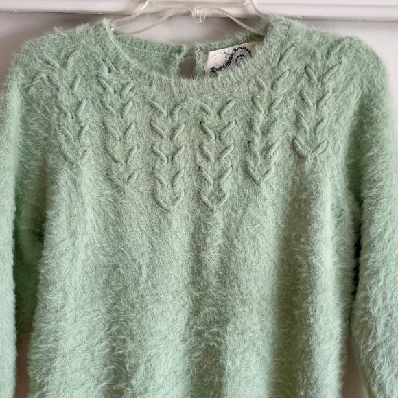 Anthropologie Rosie Neira Aubade Crew Neck Sweater Size XS Mint Green - Picture 4 of 12